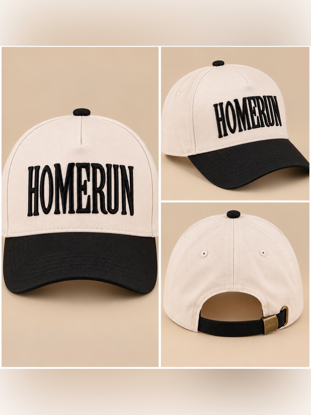 Zenana HOMERUN Baseball Hat Black NEW